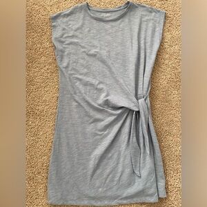 New York & Company mini Dress Summer style blue Tie Front Asymmetrical Design